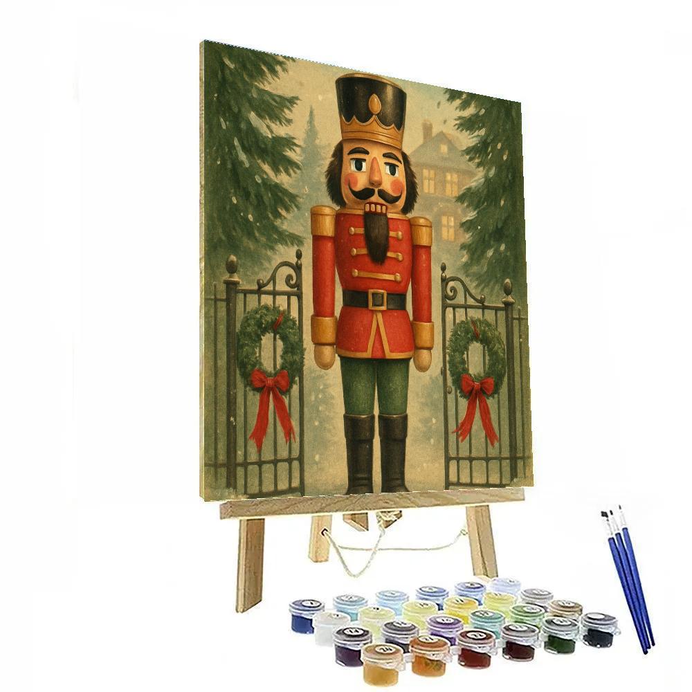 Nutcracker Guard At Snowy Gate DIY paint by numbers