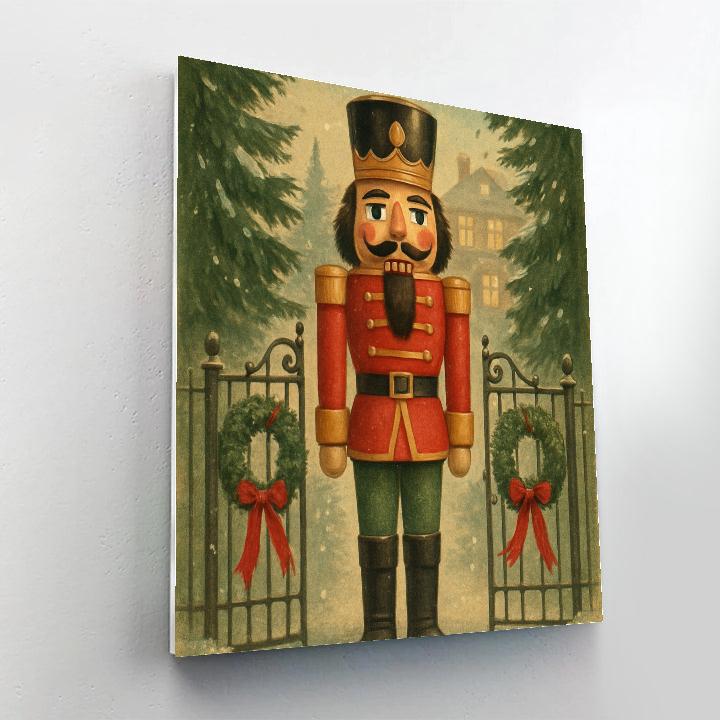 Nutcracker Guard At Snowy Gate DIY paint by numbers