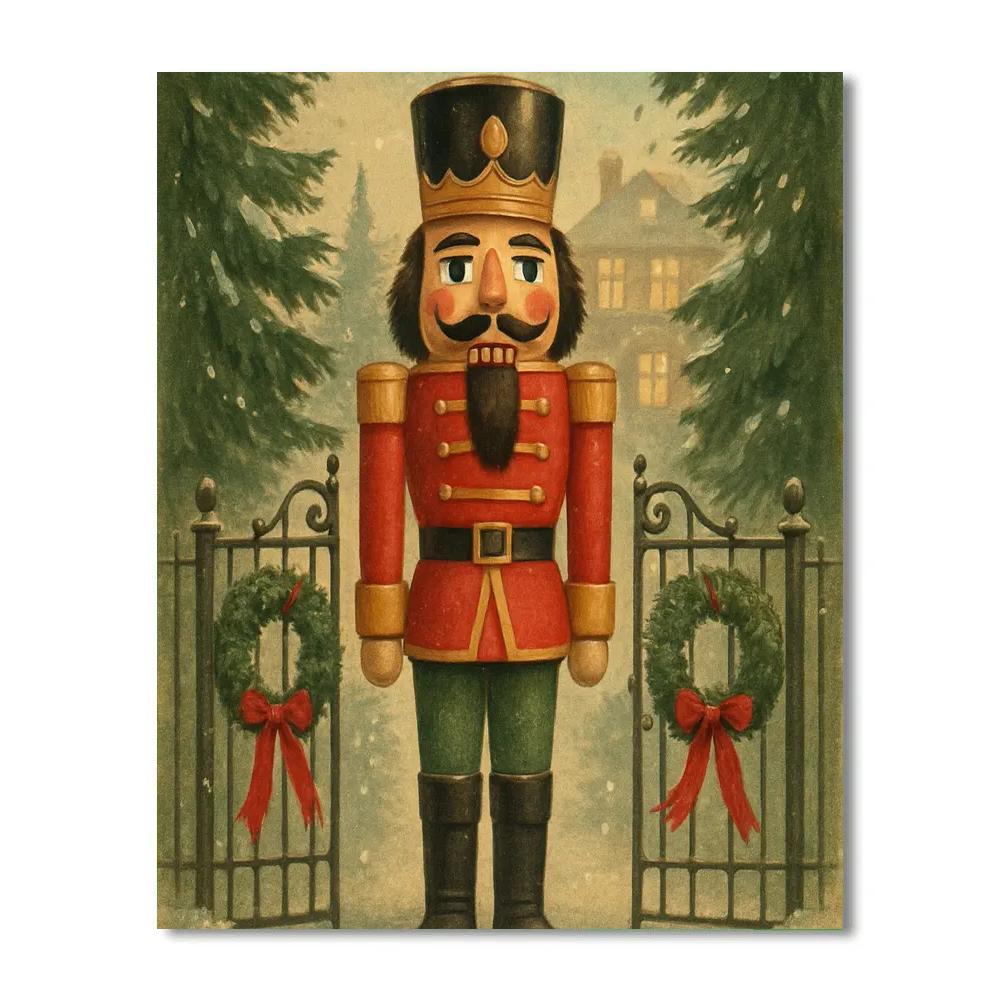 Nutcracker Guard At Snowy Gate DIY paint by numbers