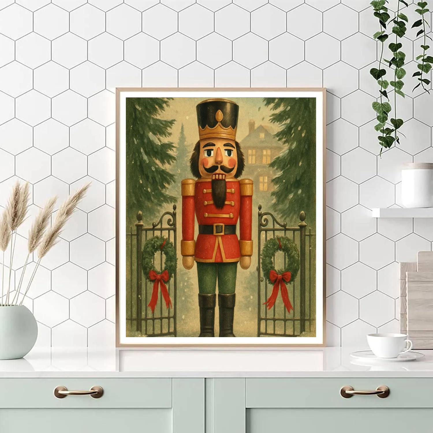 Nutcracker Guard At Snowy Gate DIY paint by numbers