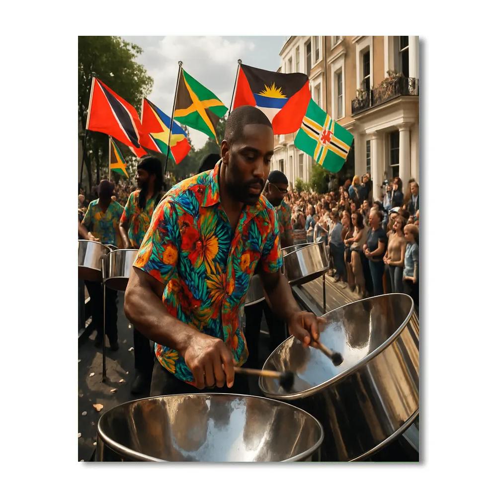 Notting Hill Carnival Steel Band On London Street paint by numbers