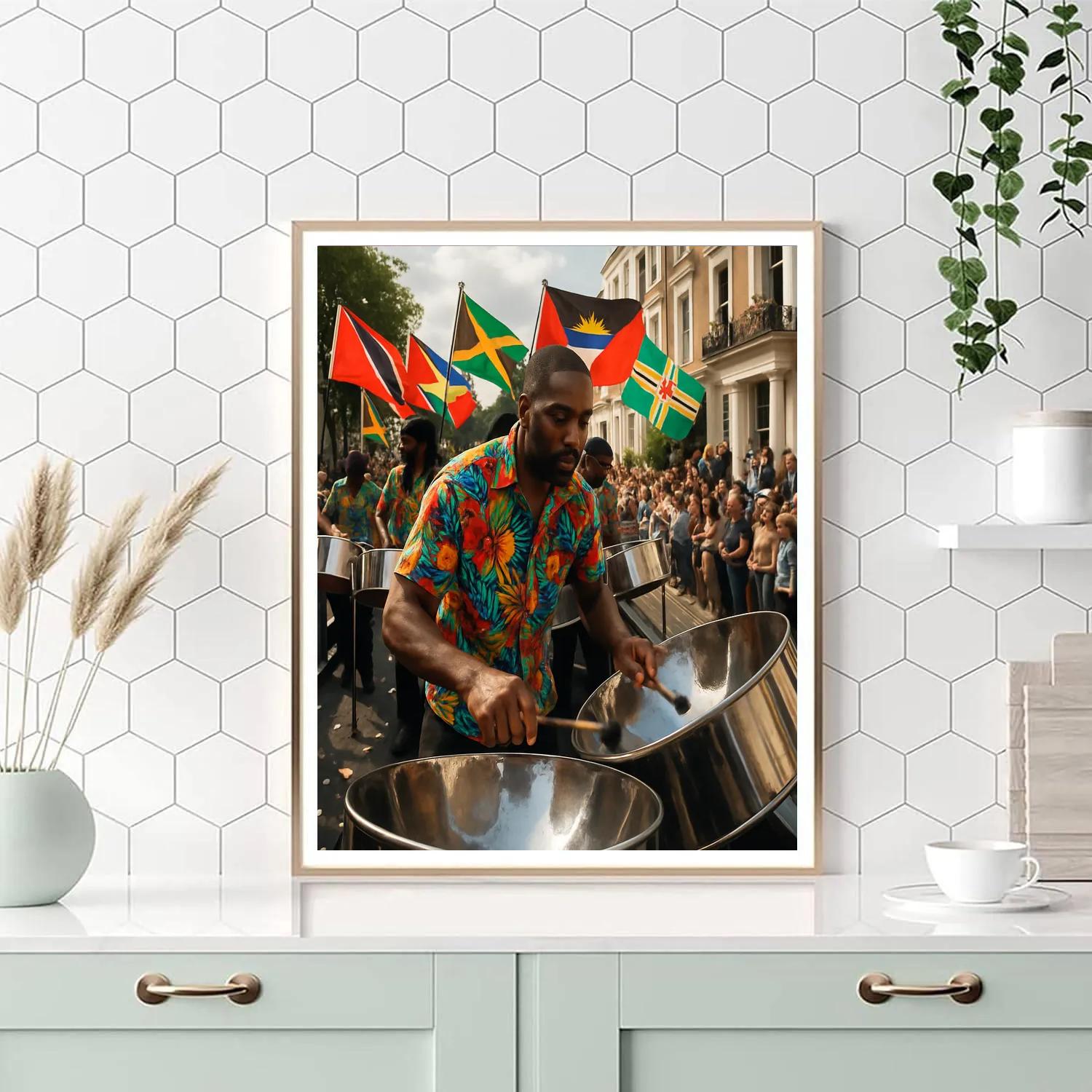 Notting Hill Carnival Steel Band On London Street paint by numbers