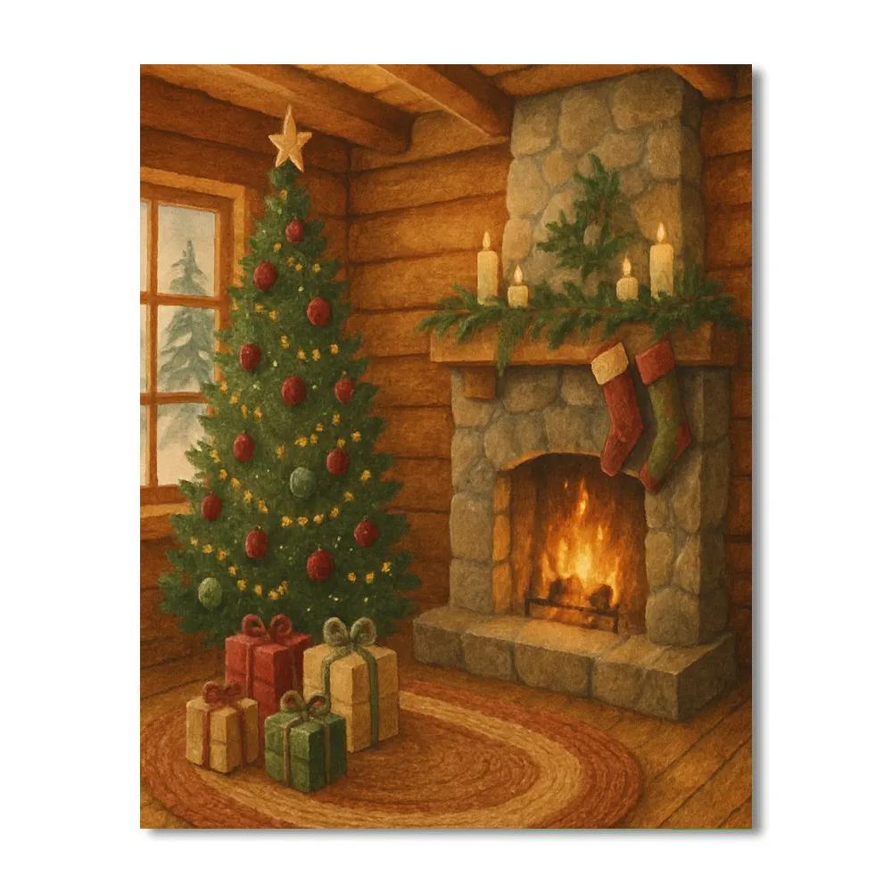 Christmas Morning Cabin Interior paint by color