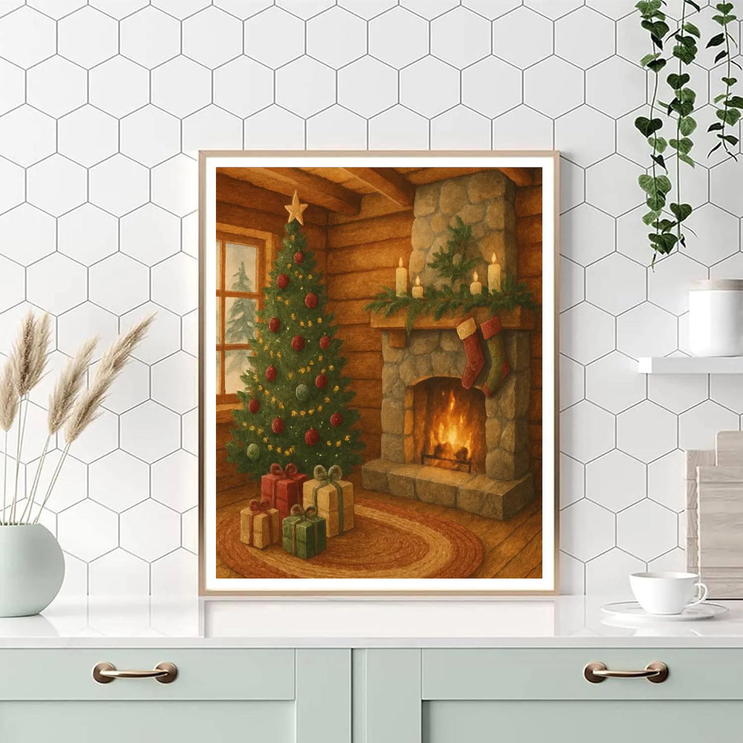 Christmas Morning Cabin Interior paint by color