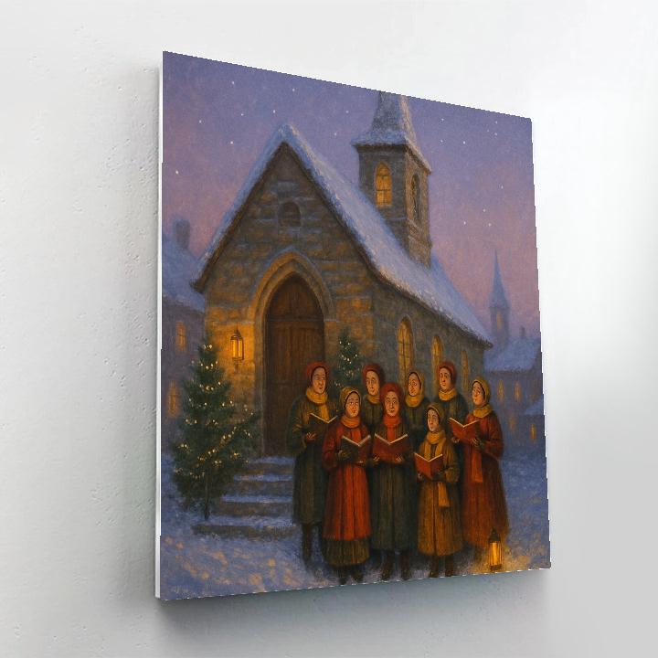 Twilight Choir On Church Steps painting number kit