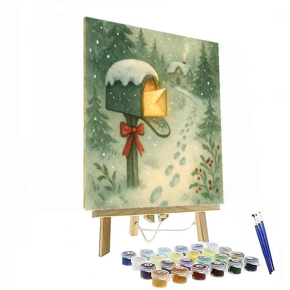 Magical Mailbox In Winter Lane Number painting