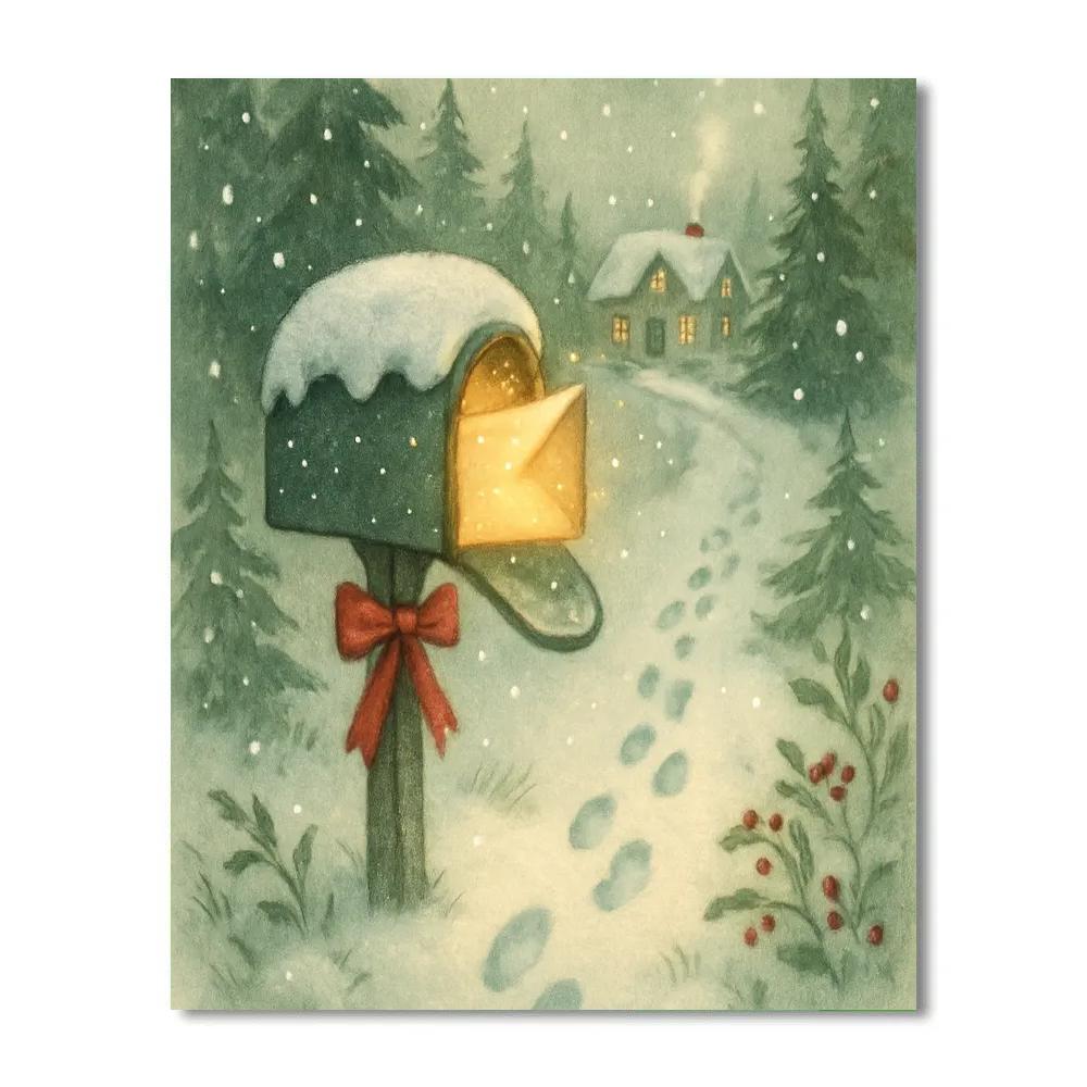 Magical Mailbox In Winter Lane Number painting