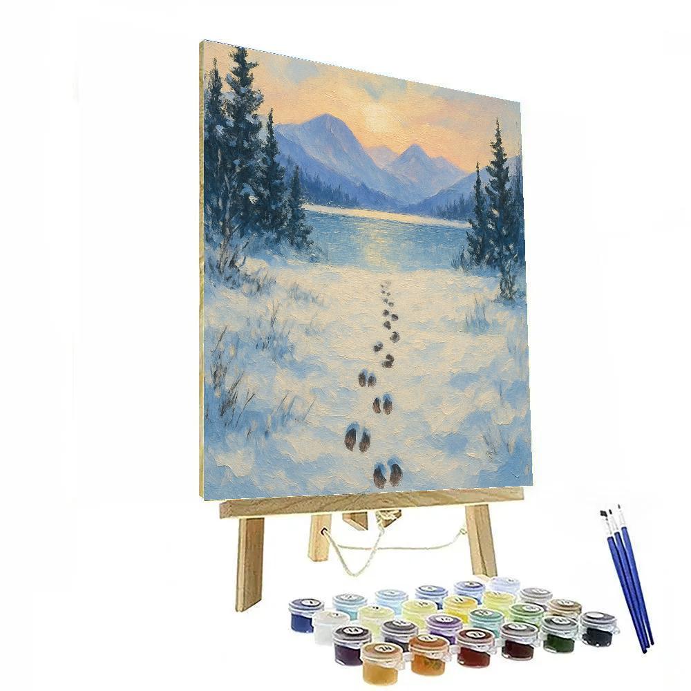 Reindeer Tracks To Frozen Lake DIY paint by numbers
