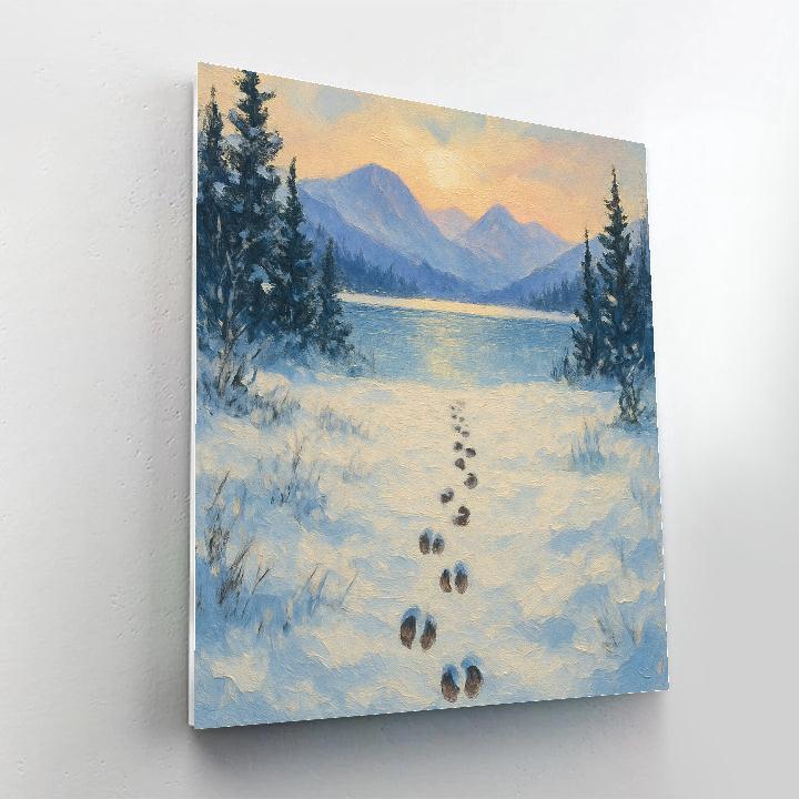 Reindeer Tracks To Frozen Lake DIY paint by numbers