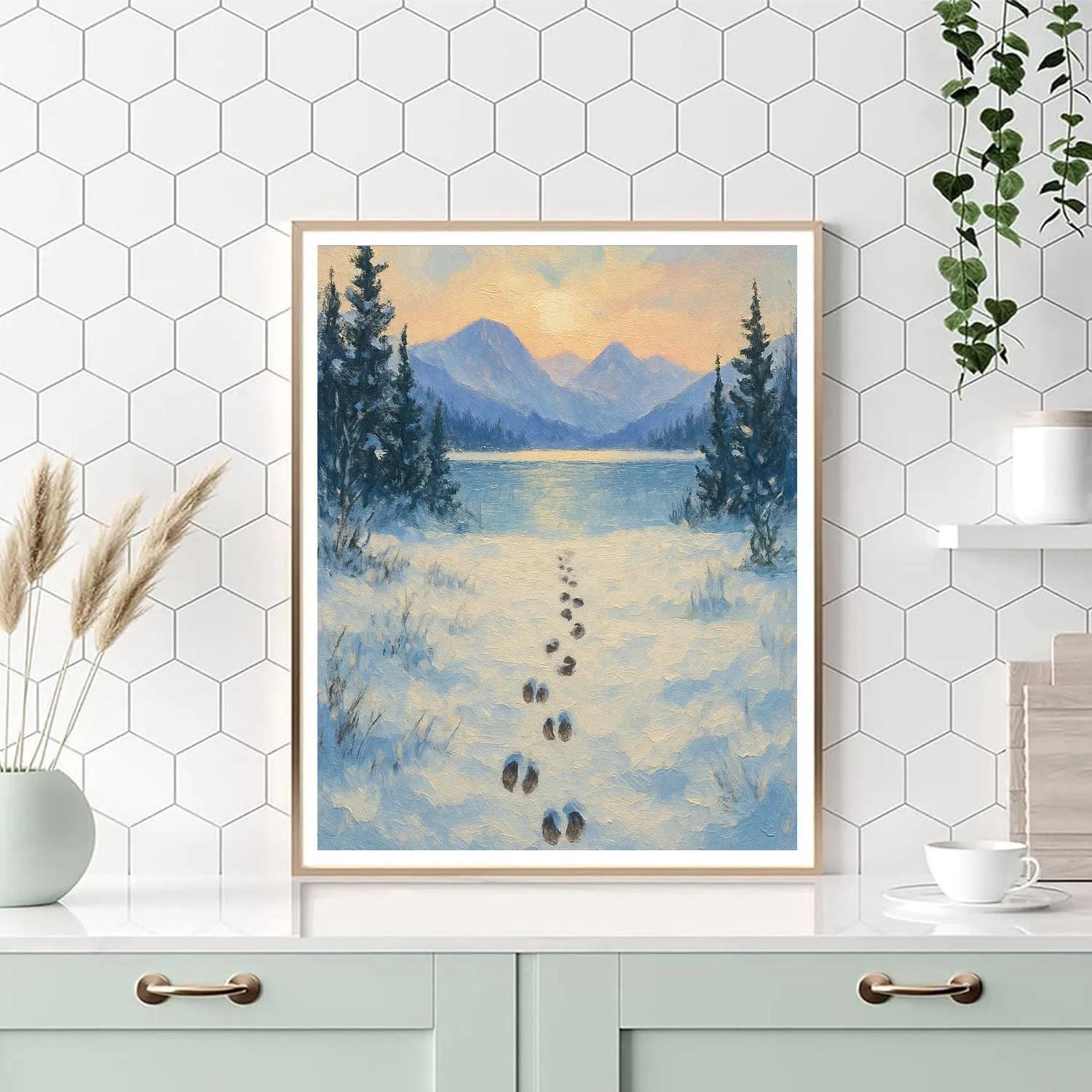 Reindeer Tracks To Frozen Lake DIY paint by numbers