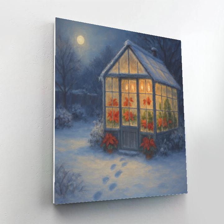 Frosted Greenhouse Of Winter Blooms Paint by numbers kits