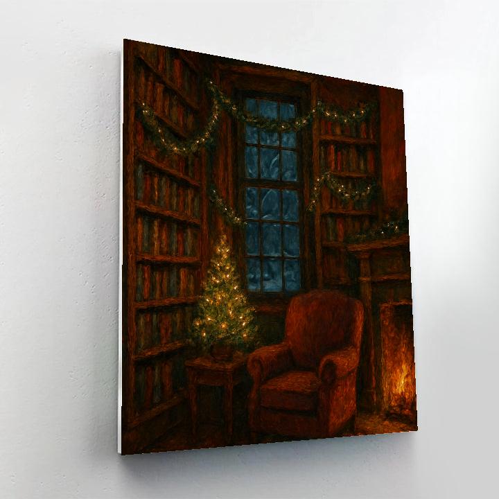 Christmas Eve Library Alcove Numbered painting kits