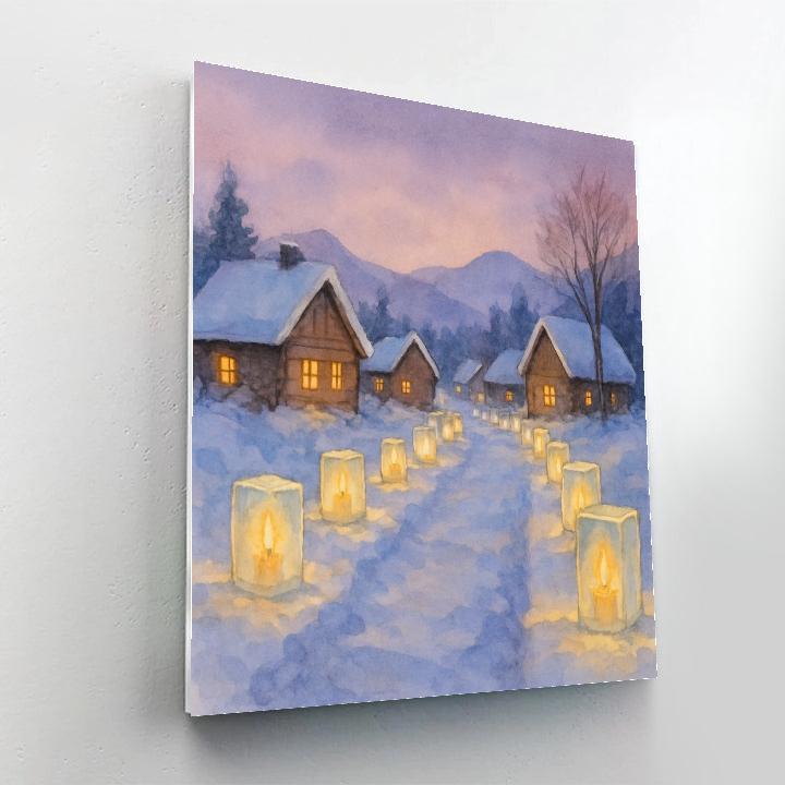 Northern Village Ice Lantern Path painting number kit