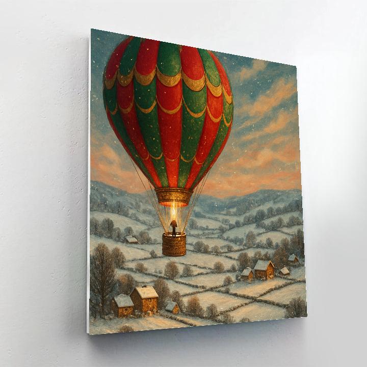Holiday Hot Air Balloon Over Valley DIY paint by numbers