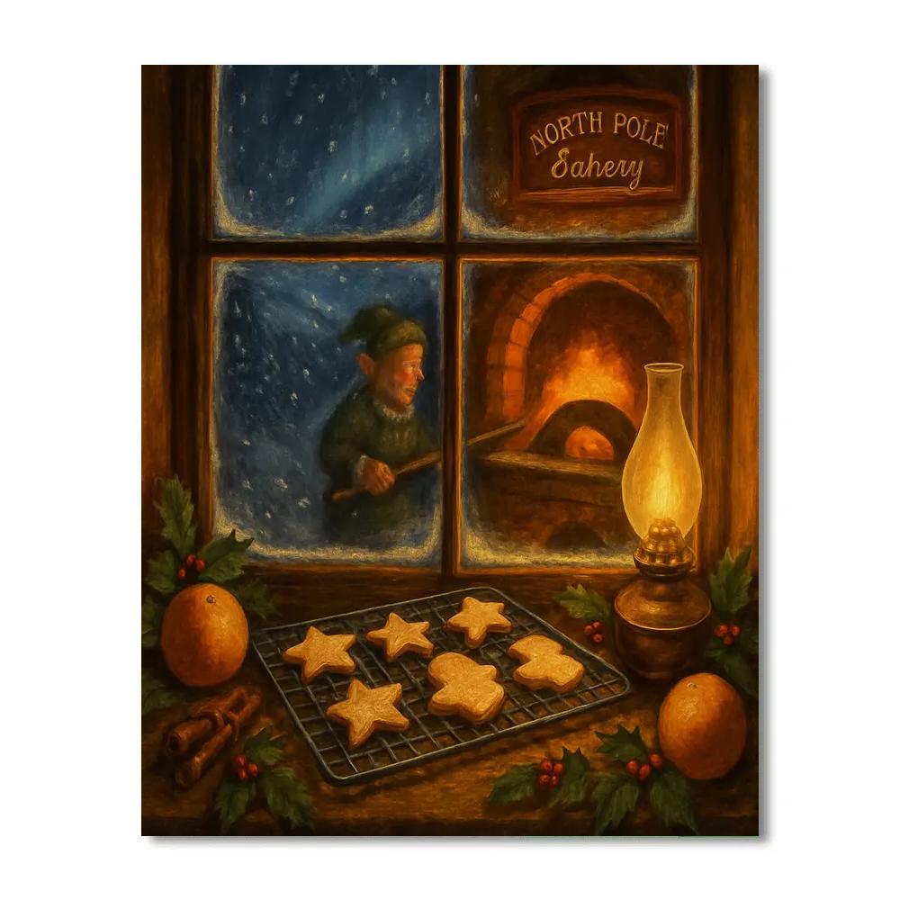 North Pole Bakery Windowsill Paint by numbers kits