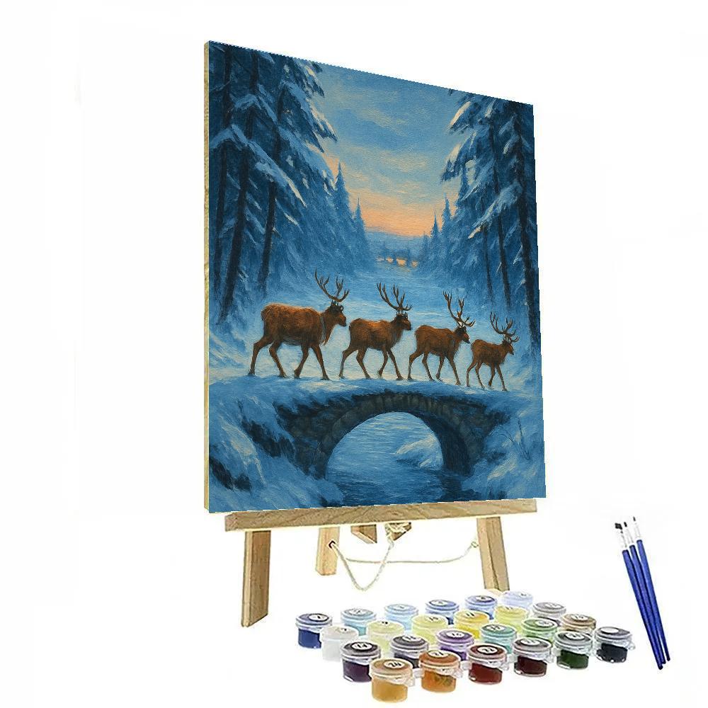 Silent Reindeer Bridge Crossing Number painting