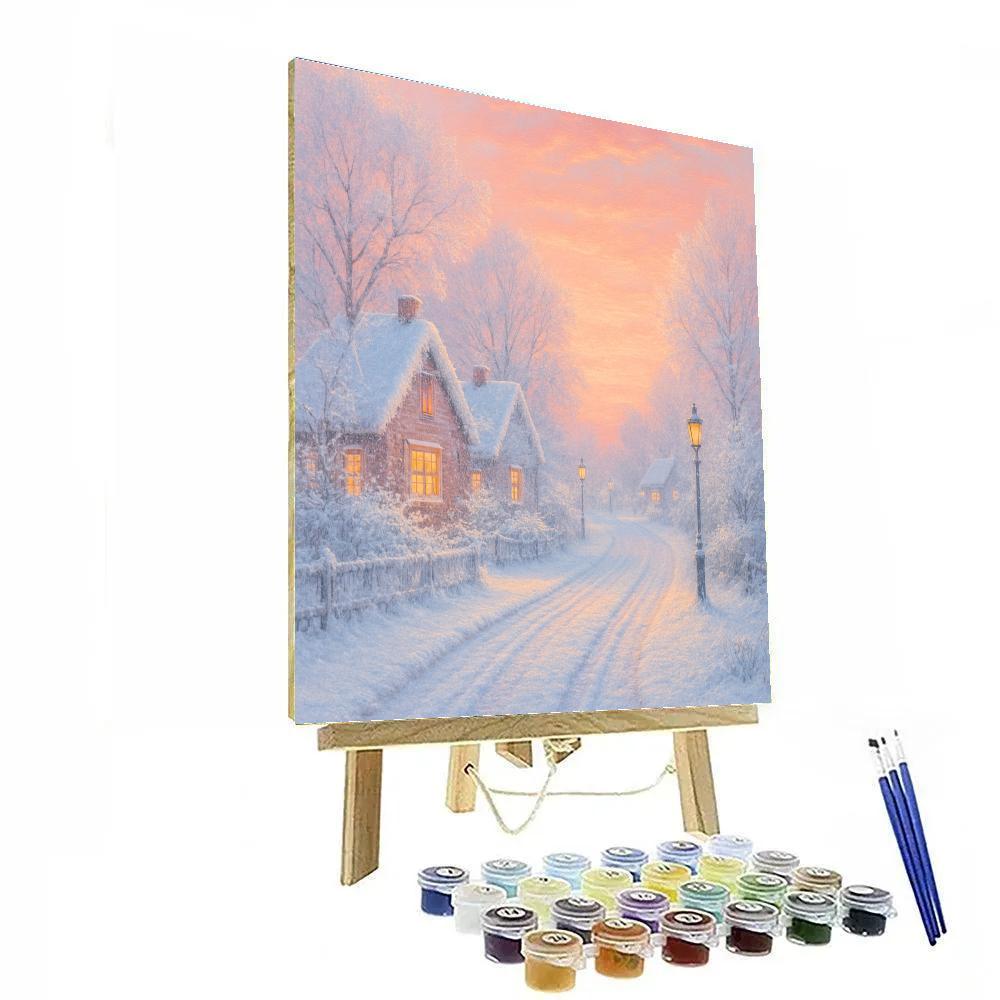 Hoarfrost Village At Rose Dawn paint by color