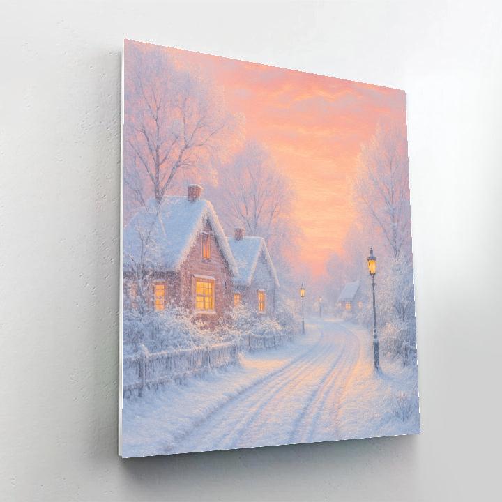 Hoarfrost Village At Rose Dawn paint by color