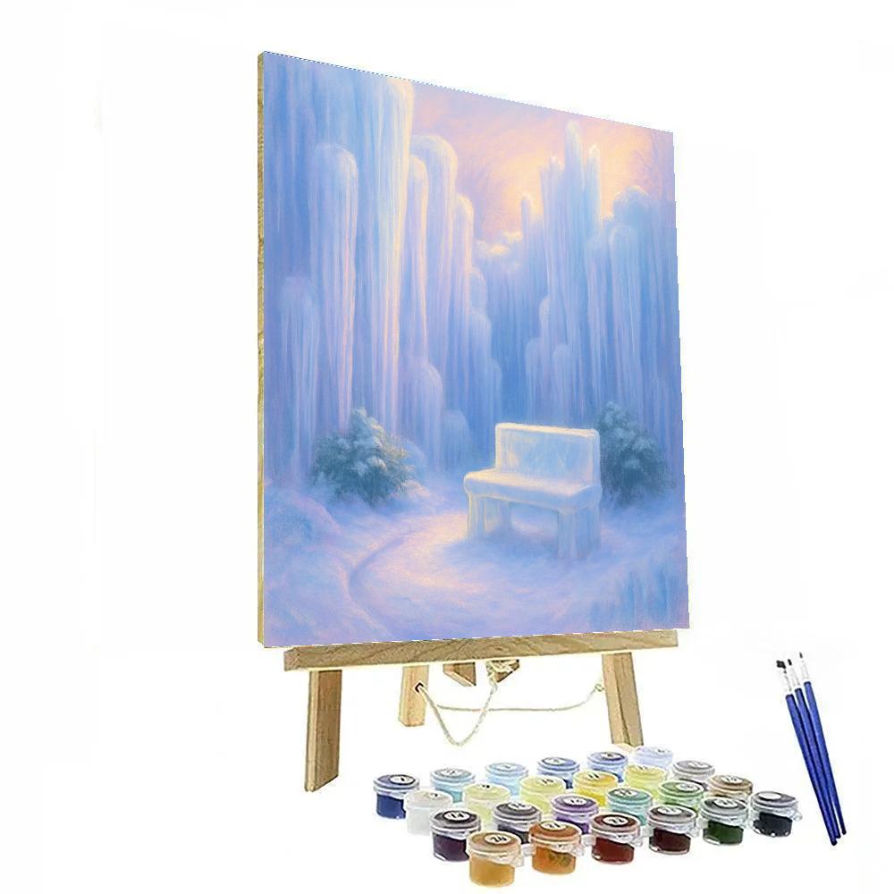 Icicle Garden And Crystal Bench paint by numbers
