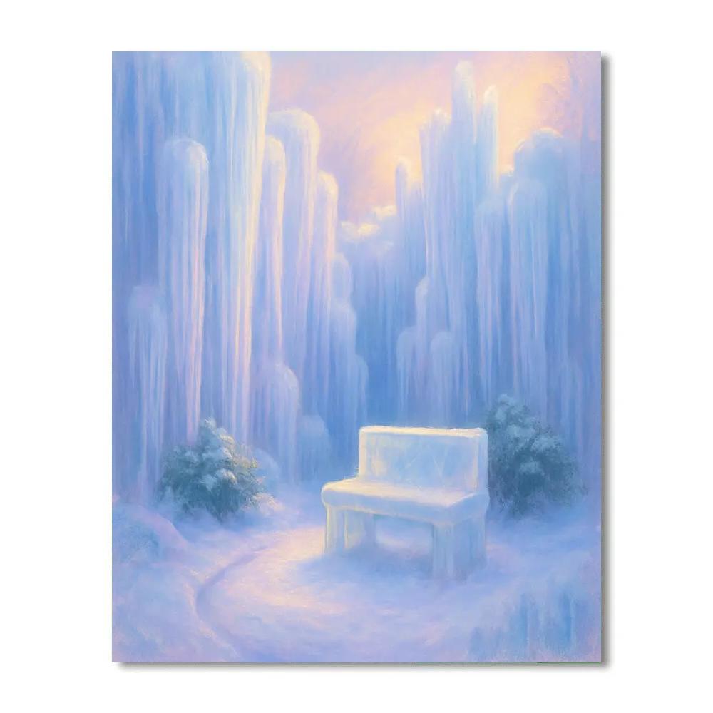 Icicle Garden And Crystal Bench paint by numbers