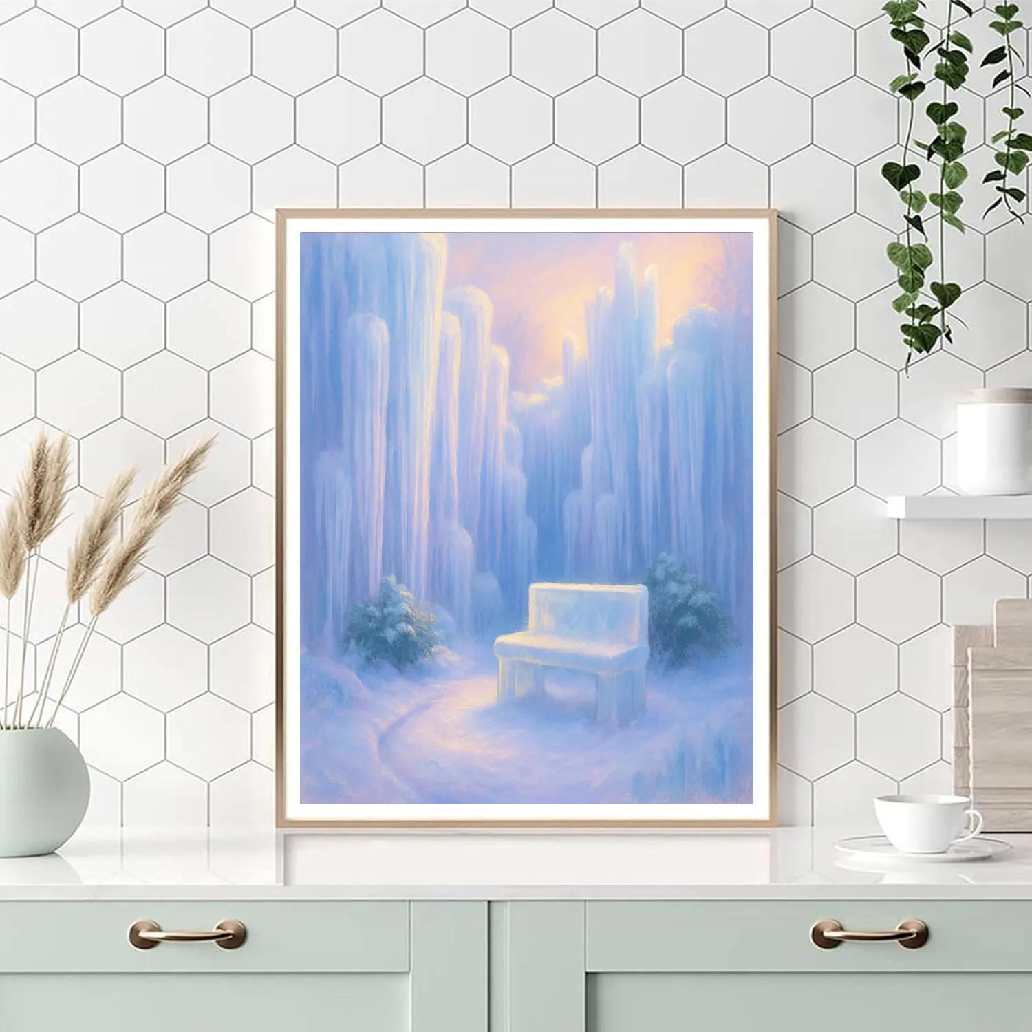 Icicle Garden And Crystal Bench paint by numbers