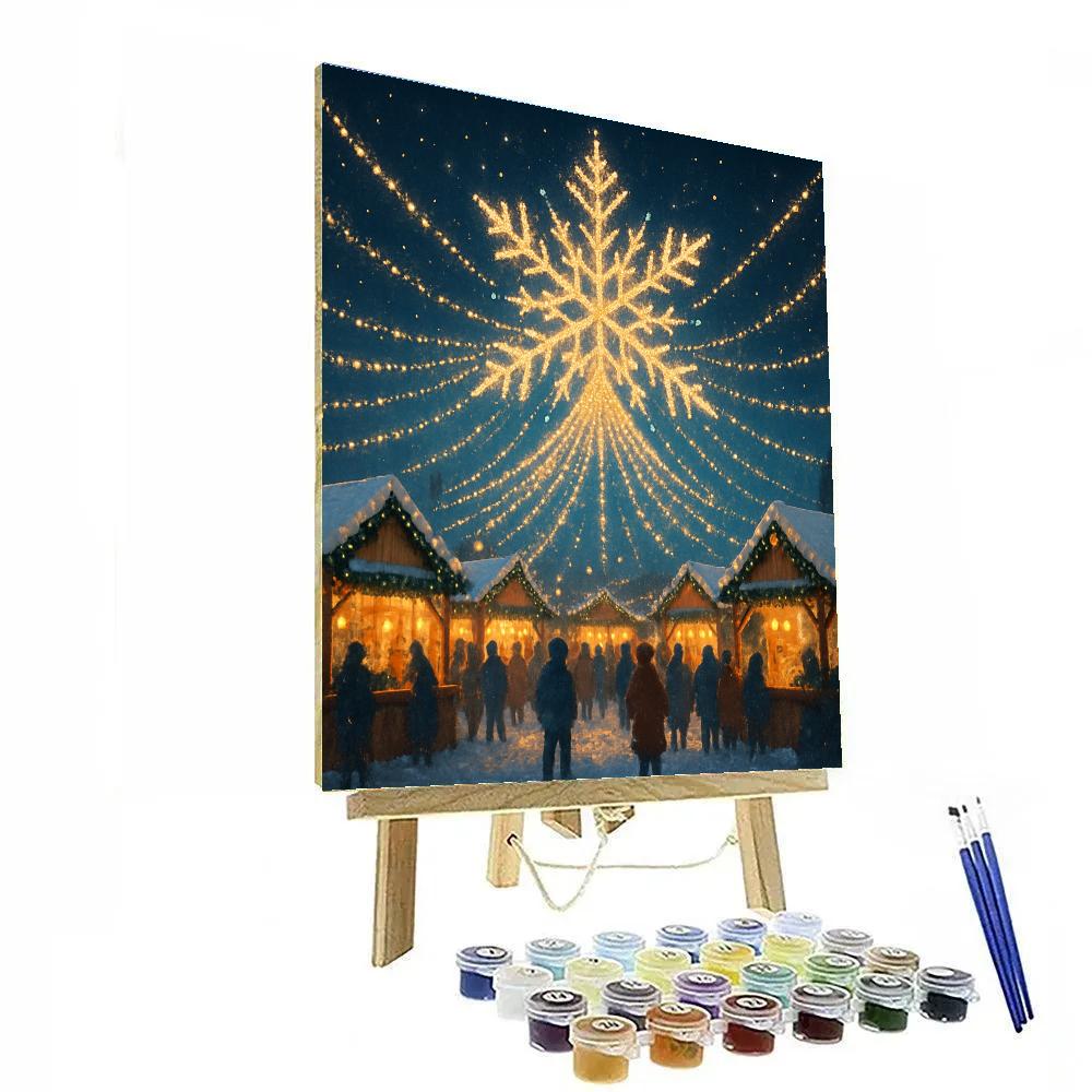 Snowflake Market Carousel Lights Paint by numbers kits