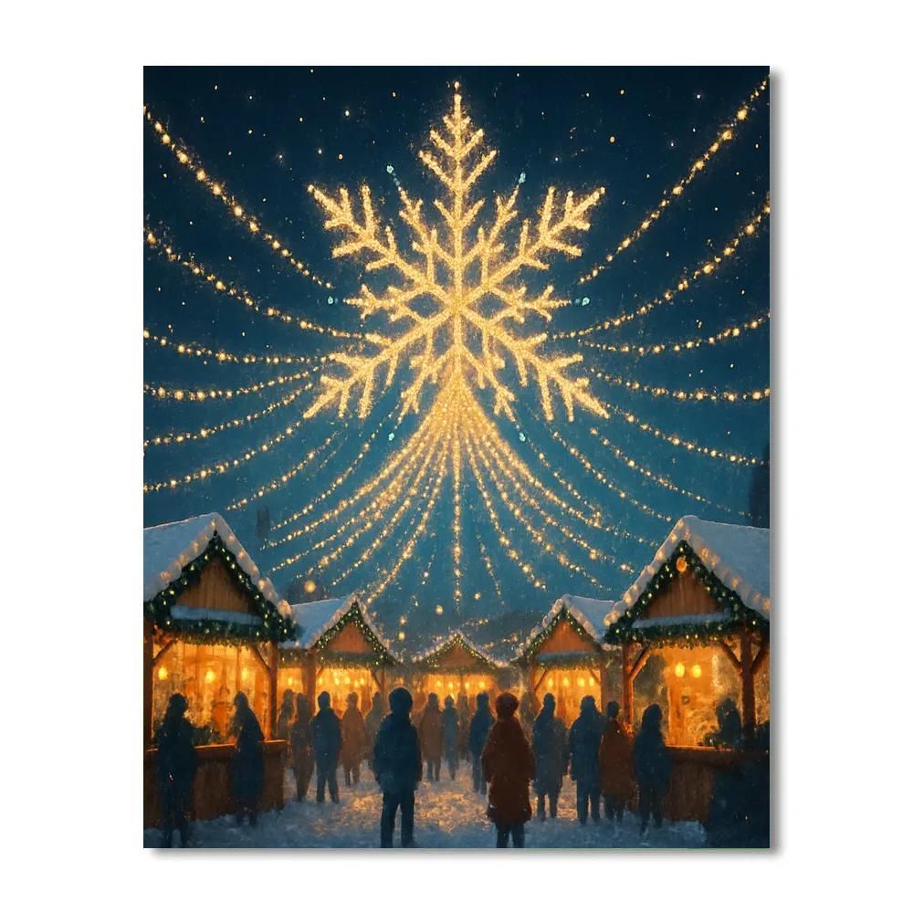 Snowflake Market Carousel Lights Paint by numbers kits