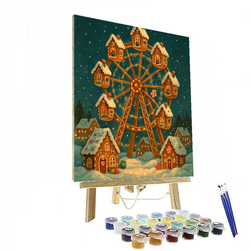 Gingerbread Ferris Wheel Night DIY paint by numbers