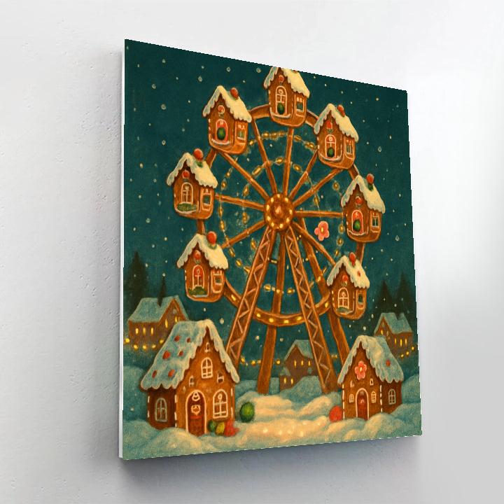 Gingerbread Ferris Wheel Night DIY paint by numbers