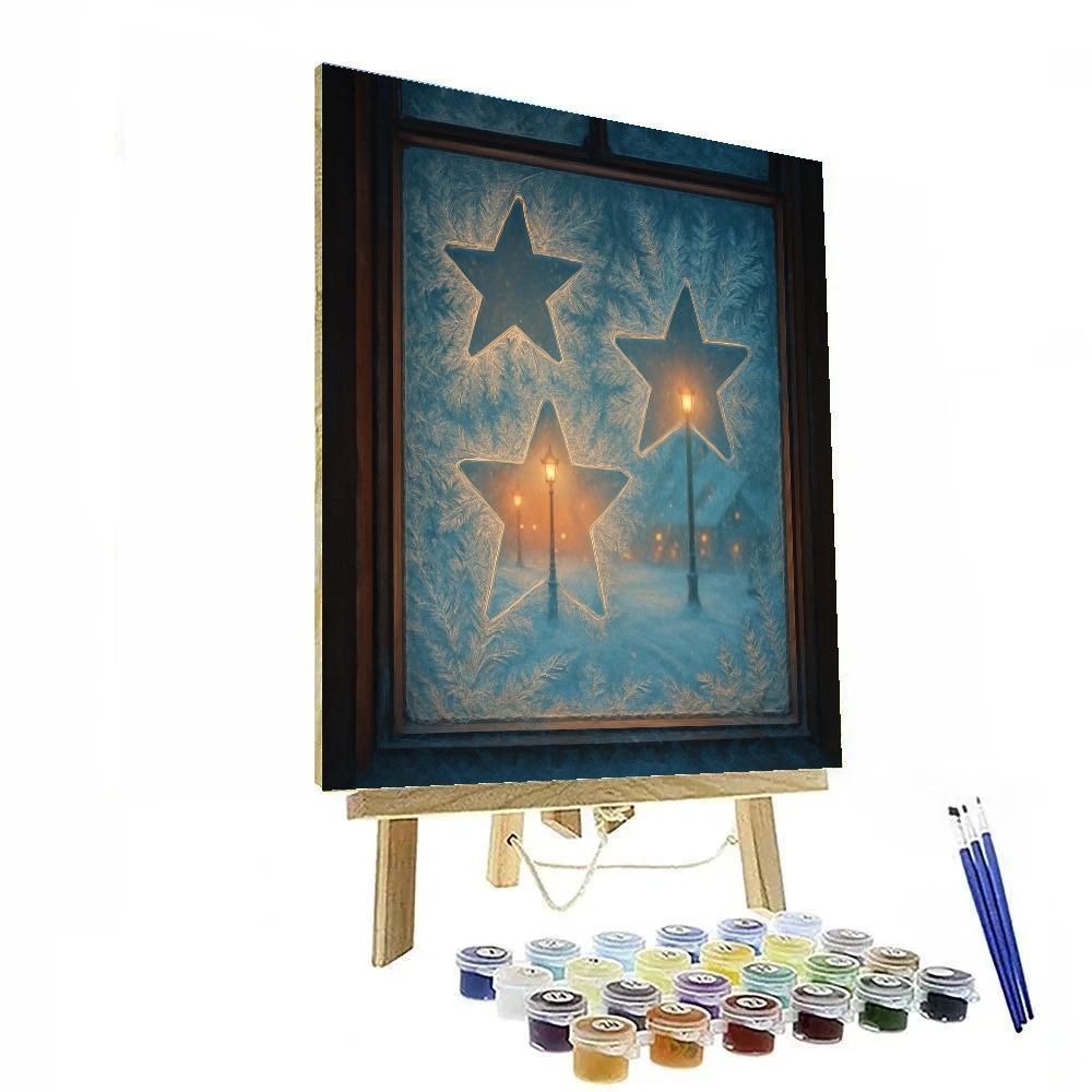 Frosted Window Star Silhouettes Painting by numbers kit