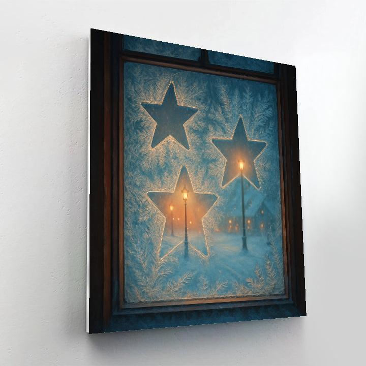 Frosted Window Star Silhouettes Painting by numbers kit