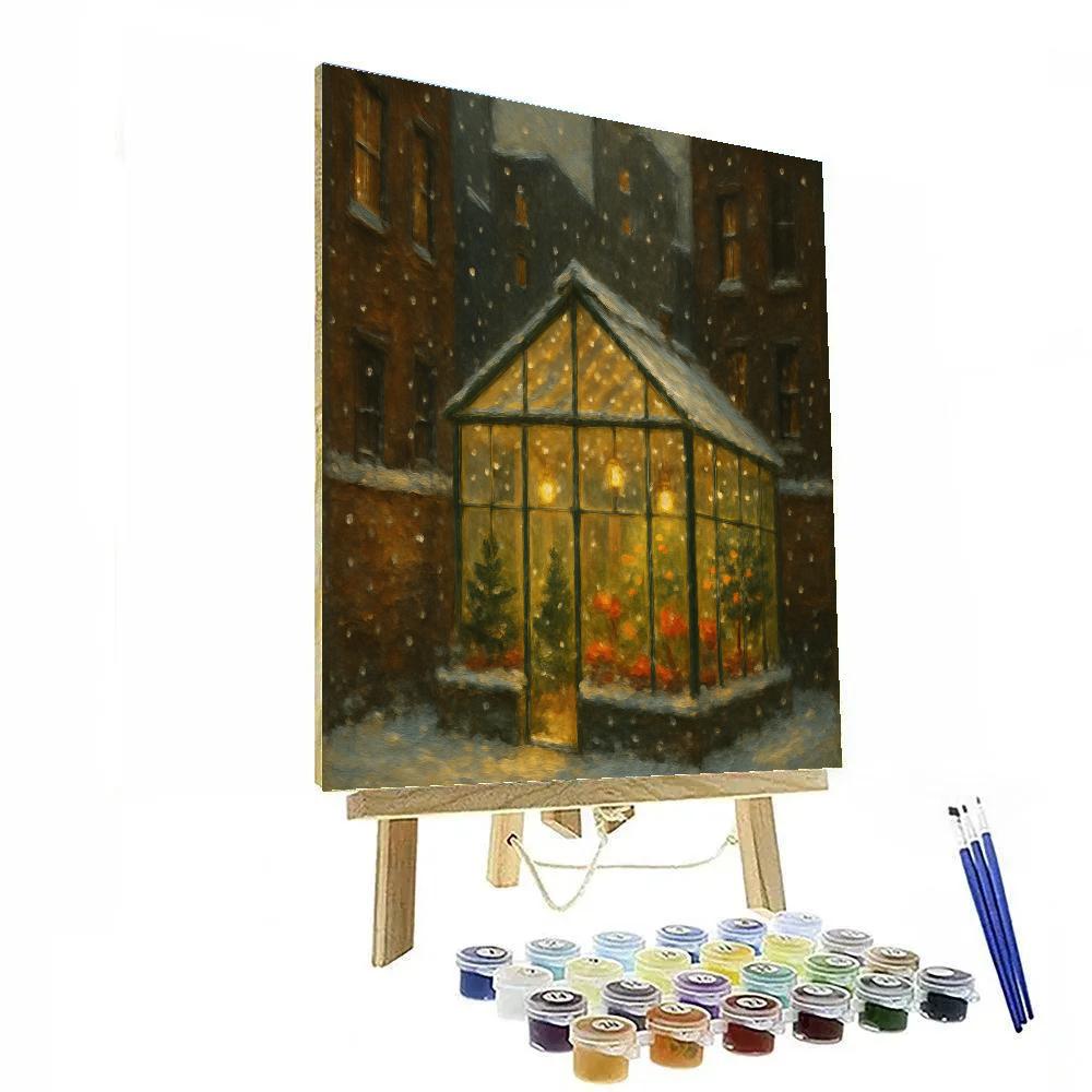 Holiday Greenhouse In City Courtyard Numbered painting kits