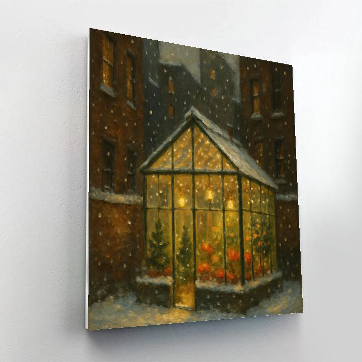 Holiday Greenhouse In City Courtyard Numbered painting kits