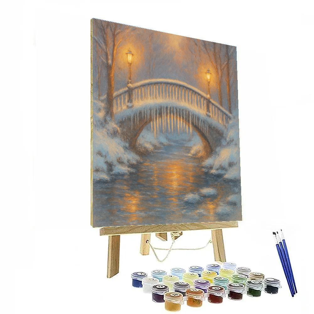 Glistening Icicle Bridge Crossing Numbered painting kits