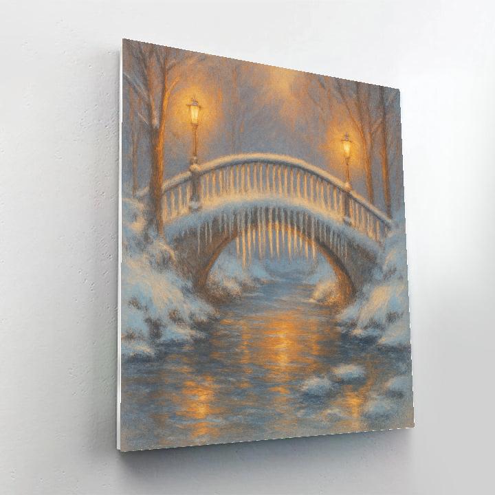 Glistening Icicle Bridge Crossing Numbered painting kits
