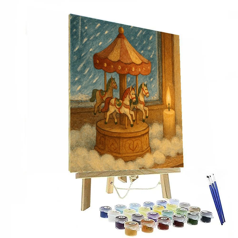 Snowbound Carousel Music Box paint by color
