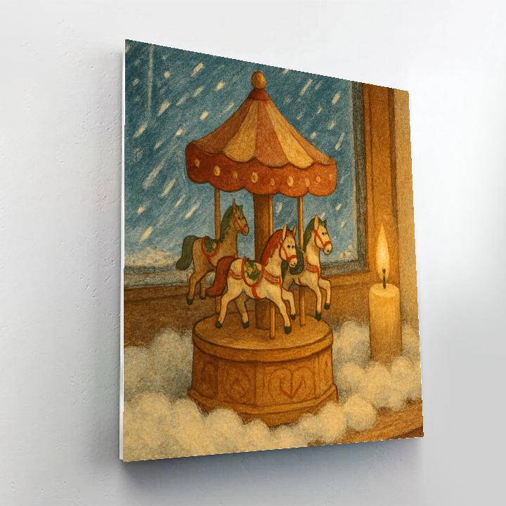Snowbound Carousel Music Box paint by color