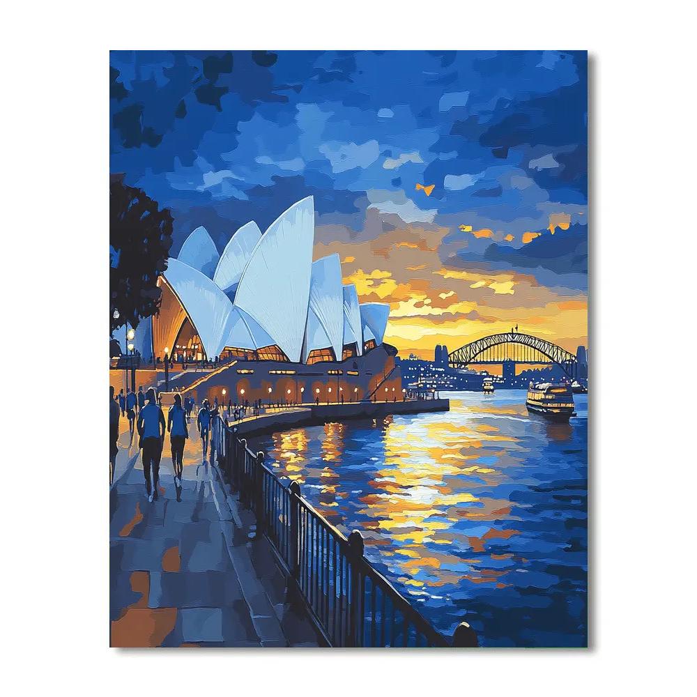 Sydney Opera House From The Harbour Walk Sydney Australia Numbered painting kits