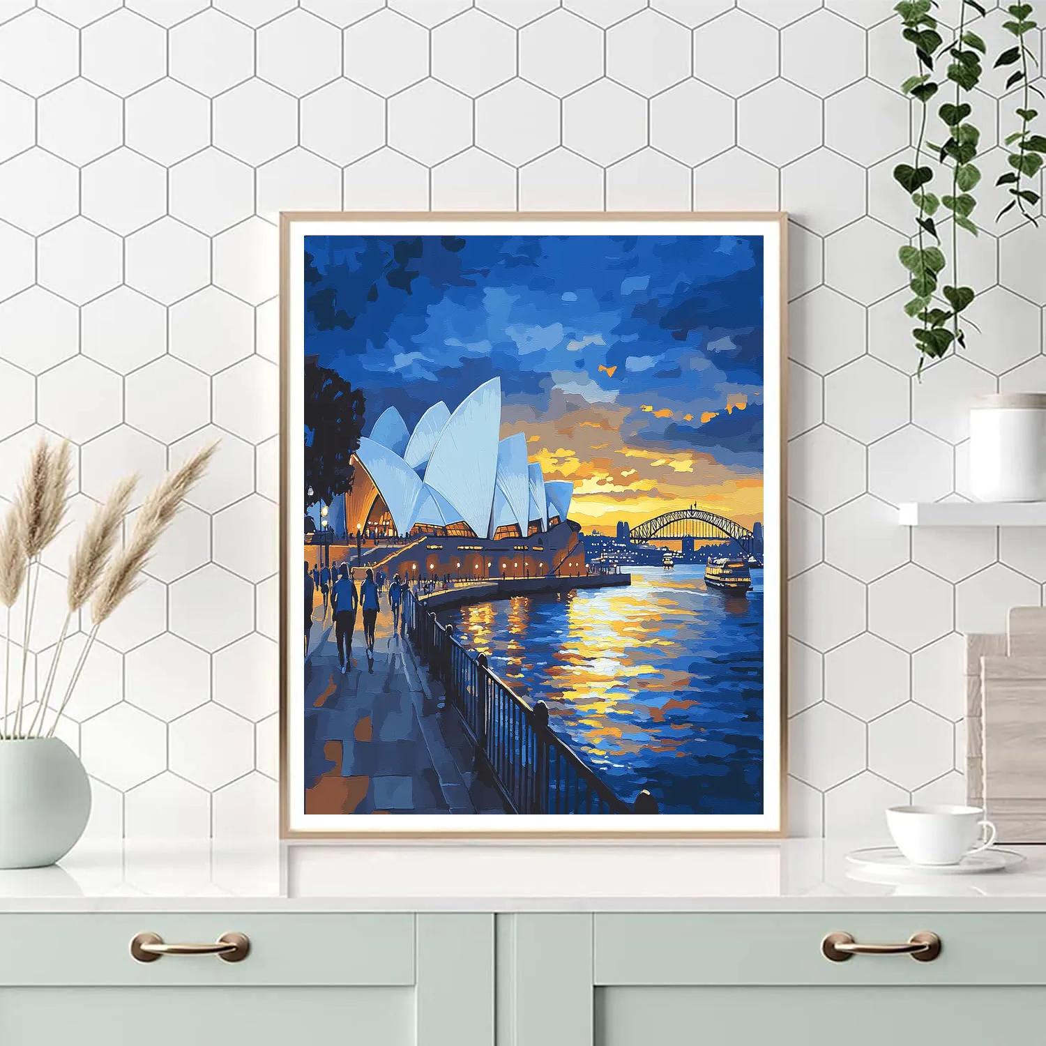 Sydney Opera House From The Harbour Walk Sydney Australia Numbered painting kits