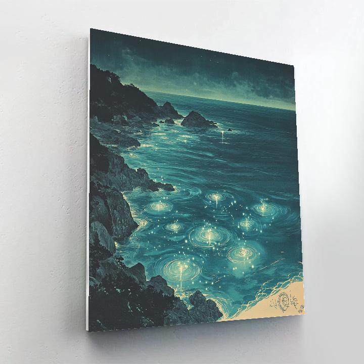 Leonardo Da Vinci Inspired Celestial Tidal Garden Paint by numbers art