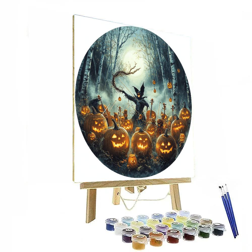 Halloween Masquerade Of The Pumpkin Orchestra painting number kit