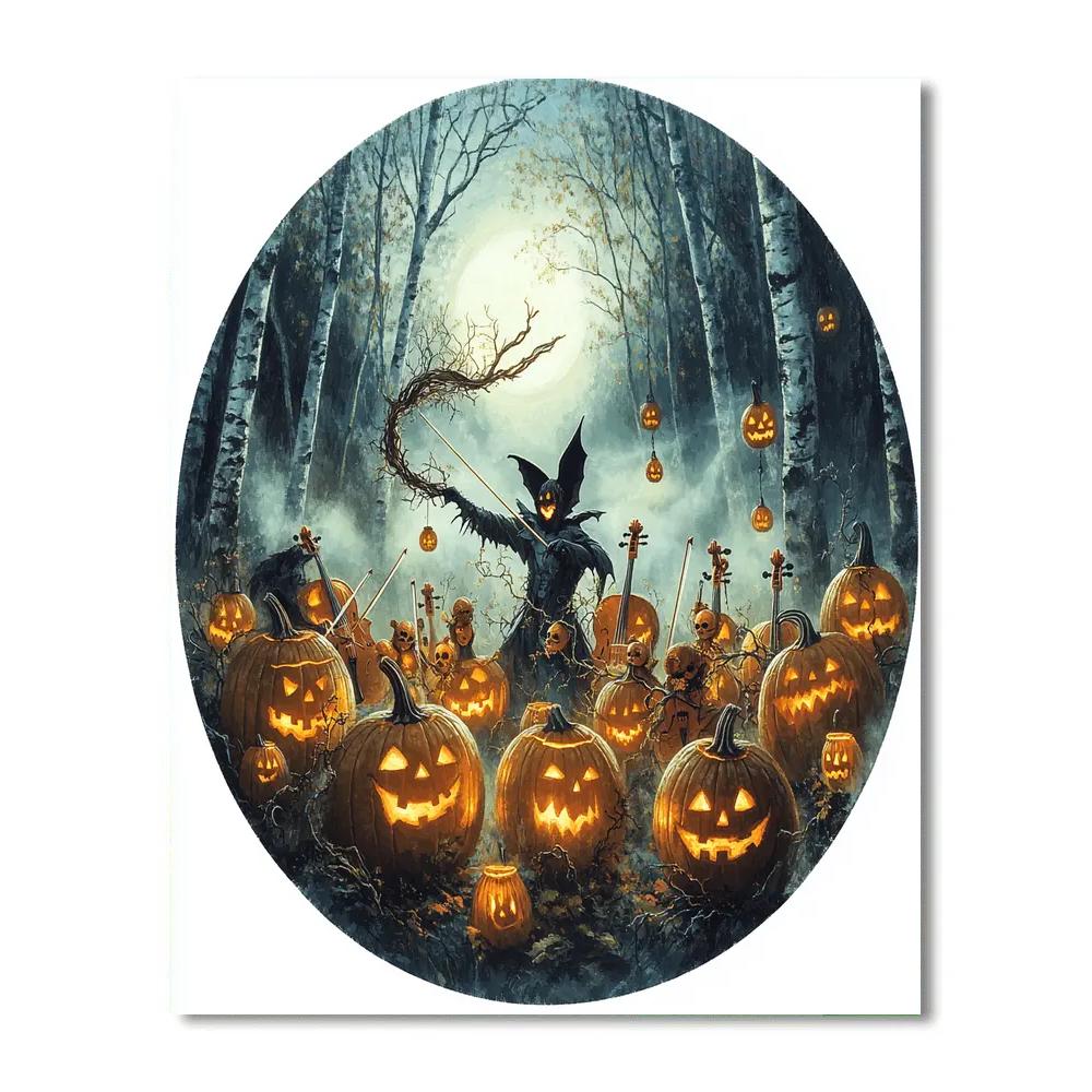 Halloween Masquerade Of The Pumpkin Orchestra painting number kit