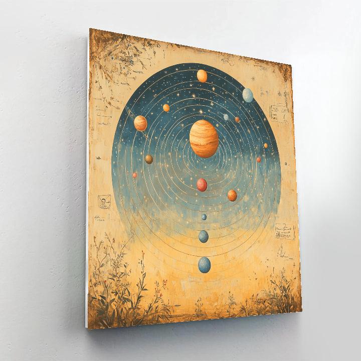 Leonardo Da Vinci Inspired Harmonic Solar Orbits Paint by numbers art
