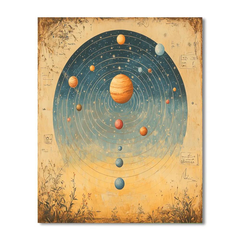 Leonardo Da Vinci Inspired Harmonic Solar Orbits Paint by numbers art