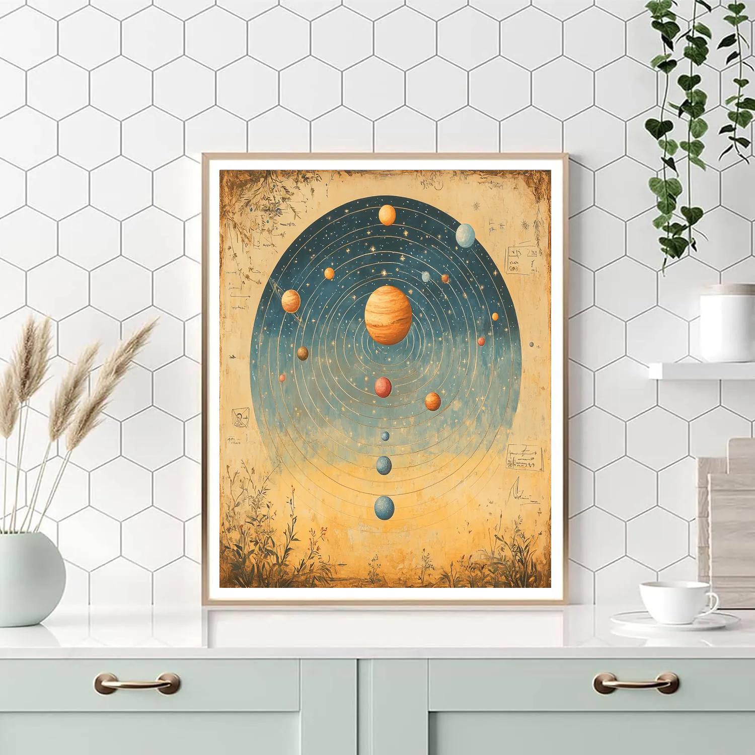 Leonardo Da Vinci Inspired Harmonic Solar Orbits Paint by numbers art