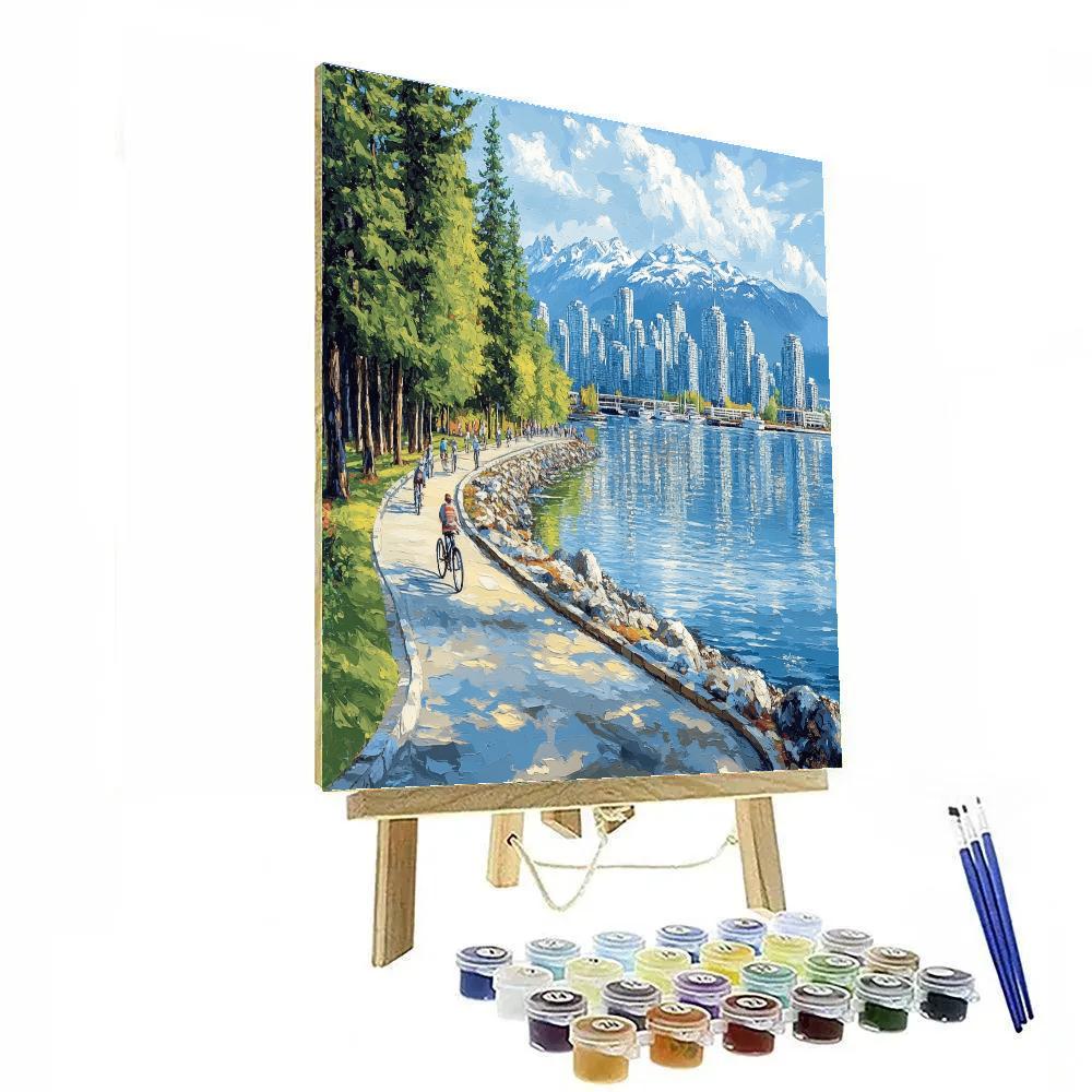 Stanley Park Seawall Skyline View Vancouver Canada DIY paint by numbers
