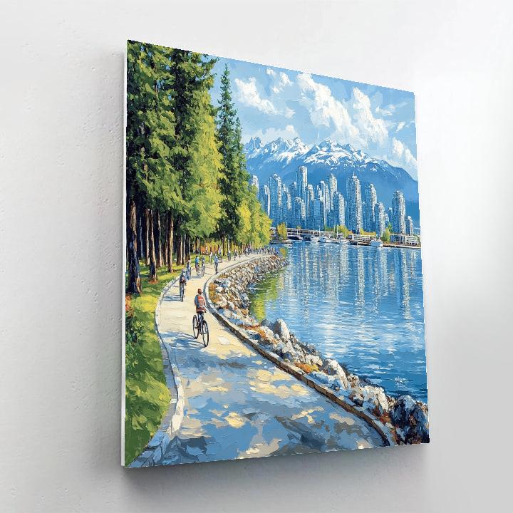Stanley Park Seawall Skyline View Vancouver Canada DIY paint by numbers