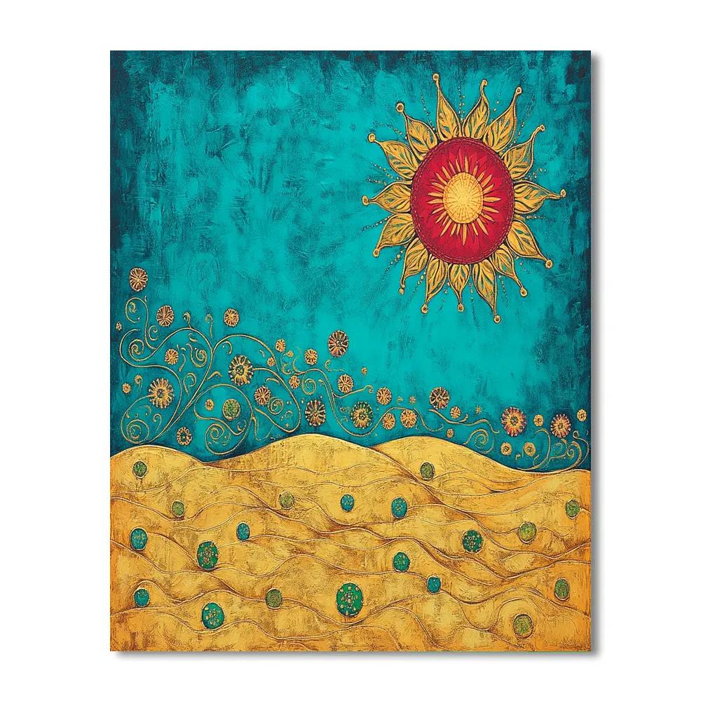 Frida Kahlo Inspired Solar Heart Of The Desert paint by number
