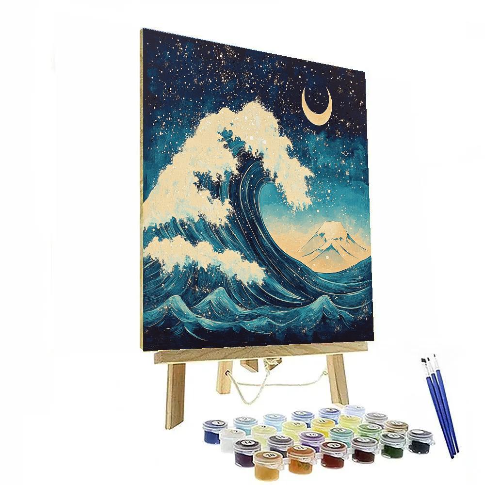 Hokusai Inspired Galactic Wave Numbered painting kits