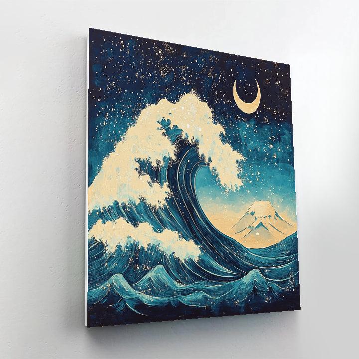 Hokusai Inspired Galactic Wave Numbered painting kits